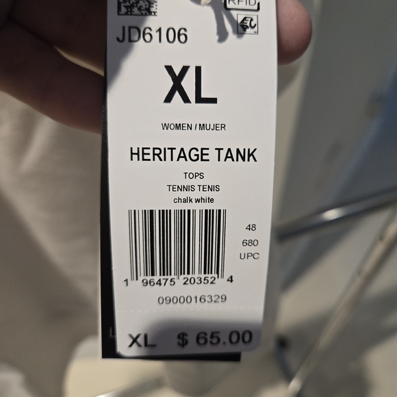 Adidas Women's Cream Tank Top with Black Accents - Picture 10 of 12